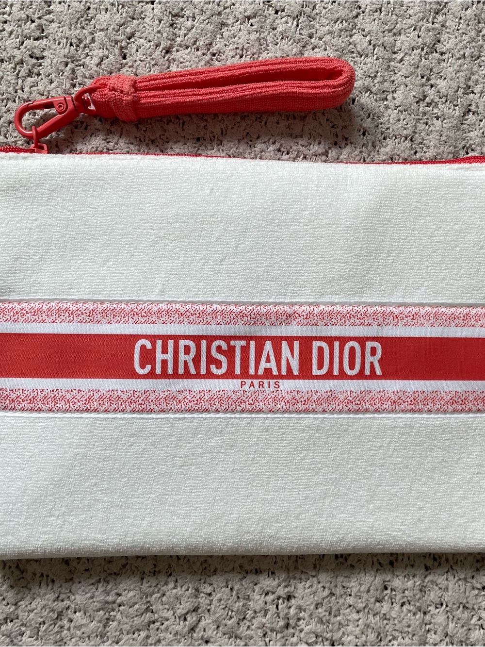Dior White and Red Christian Dior Clutch Wristlet